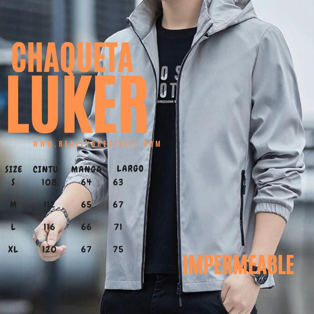 CHAQUETA IMPERMEABLE PARA HOMBRE- LUKER - DEPORTIVA LIVIANA