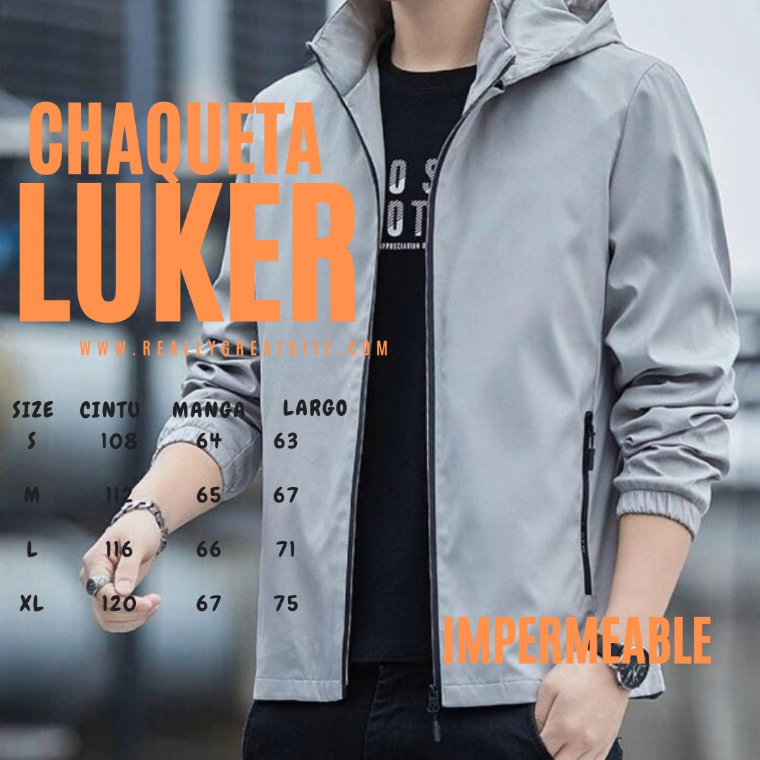CHAQUETA IMPERMEABLE PARA HOMBRE- LUKER - DEPORTIVA LIVIANA