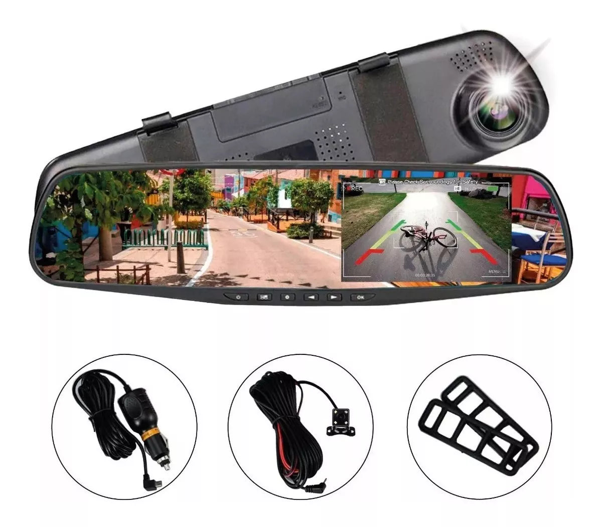 Camara Dual Carro Espejo Retrovisor Dvr